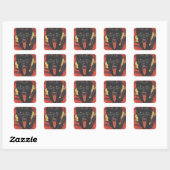 Krampus Vierkante Sticker (Vel)