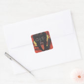 Krampus Vierkante Sticker (Envelop)