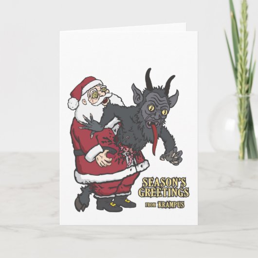Krampus Wenskaarten Feestdagen Kaart (Voorkant)