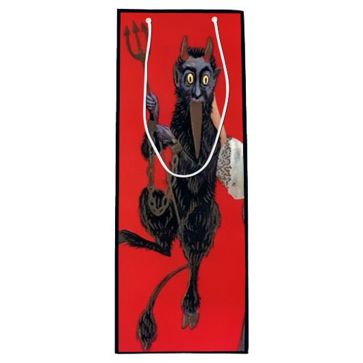 Krampus Wine Gift Bag Wijn Cadeautas (Voorkant)