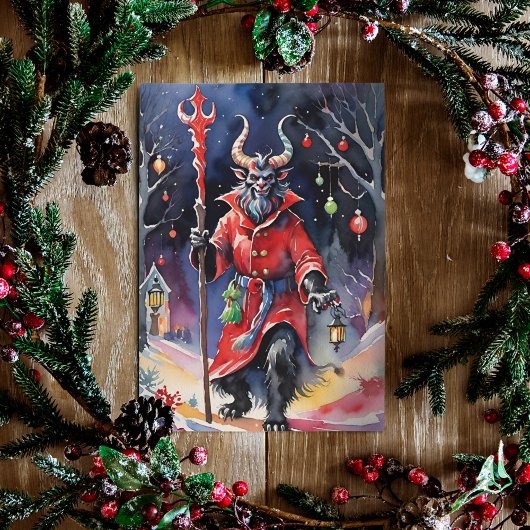 Krampus Winter Solstice Yule Feestdagen Kaart