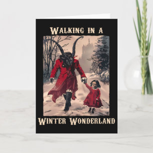 Krampus Winter Wonderland Gotisch Kerstontwerp Kaart