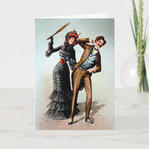 Krampus WomanHoliday-kaart Feestdagen Kaart