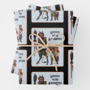 Krampus Wrapping Paper Flat Sheet Set 3