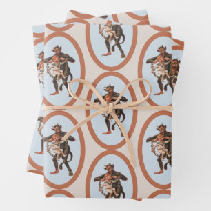 Krampus Wrapping Paper Flat Sheet Set 3