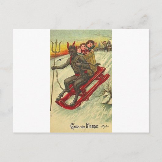 Krampus & Zijne Trident Briefkaart (Voorkant)