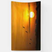 Kranen bij zonsopgang spandoek (Verticaal)