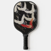 Kranen in vlucht met aangepaste naam pickleball paddle (Voorkant)