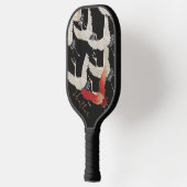 Kranen in vlucht met aangepaste naam pickleball paddle (Links)