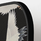 Kranen in vlucht met aangepaste naam pickleball paddle (Links Detail)