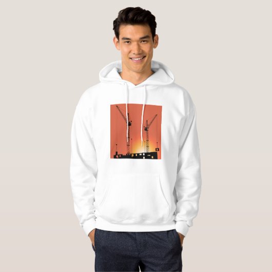 Kranen op een gebouw hoodie (Voorkant volledig)