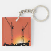 Kranen op een gebouw sleutelhanger (Achterkant)