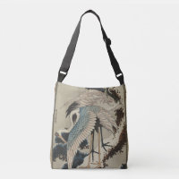 Kranen op een met sneeuw beklede Pine Hokusai