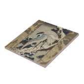 Kranen op een met sneeuw beklede Pine Hokusai Tegeltje (Zijkant)