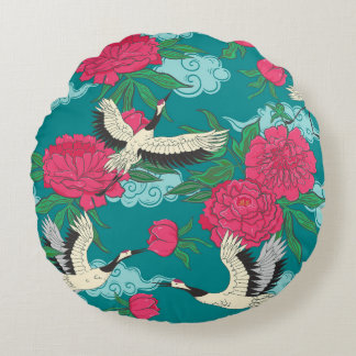 Kranen Pioenrozen:  bloemafbeeldingen Rond Kussen