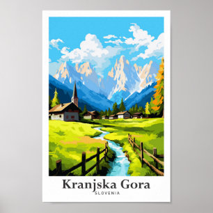 Kranjska Gora Slovenië Travel Portret Illustratie Poster