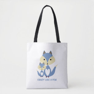 Krankzinnig als een vos, blauwe vos Burlap Draagtas