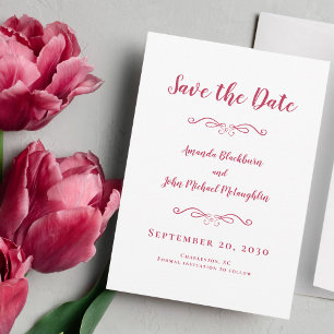 Krankzinnig Schrift Romantische Kalligrafie Magent Save The Date