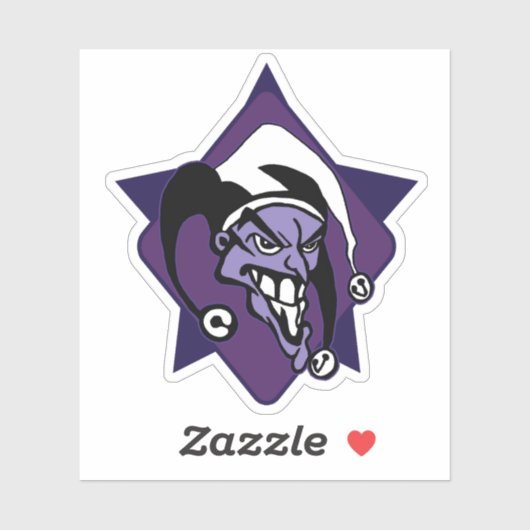 Krankzinnige Jester logo sticker (Vel)