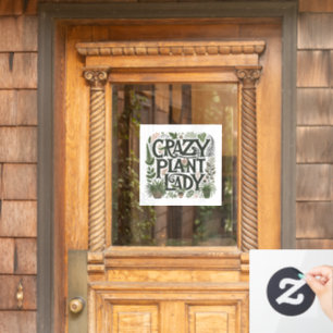 Krankzinnige Plantendame  Raamsticker