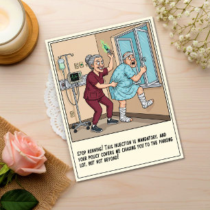 Krankzinnige Verpleegster Stopt Patient Raam Ontsn Briefkaart