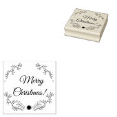Krans Bloemen Vrolijk Kerstfeest Rubberstempel (Gestempeld)