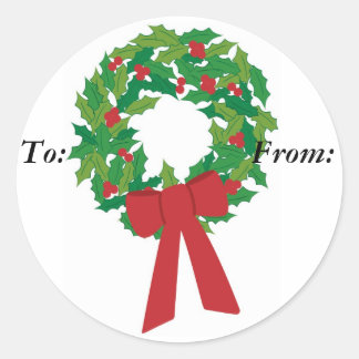 Krans, cadeaubonnen ronde sticker
