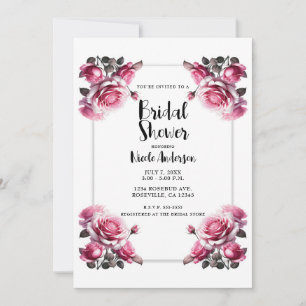 Krans Delicate Roze Rozen Bruiloft Bridal Shower Kaart
