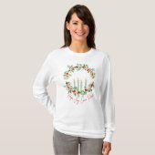 Krans en kaarsen Advent T-shirt (Voorkant volledig)