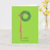 Krans en lint kerstkaart kaart (Gele Bloem)