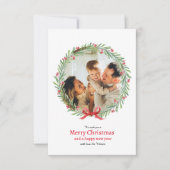 Krans Foto Kerstmis Vakantie Groet Kaart (Voorkant)