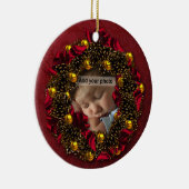  krans foto kerstversiering keramisch ornament (Rechts)