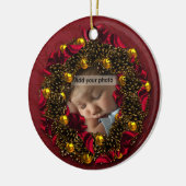 krans foto kerstversiering keramisch ornament (Links)