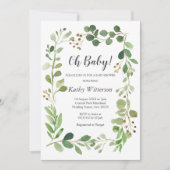 Krans Greenery Baby shower Kaart (Voorkant)