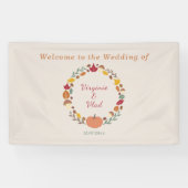 Krans & Herfst Bruiloft Banner (Horizontaal)