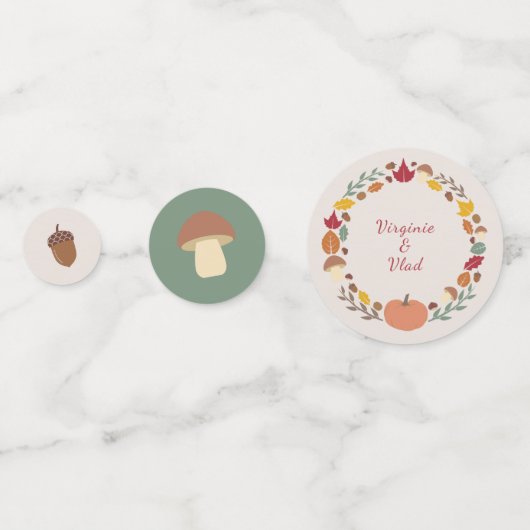 Krans & Herfst Bruiloft Confetti (Voorkanten)