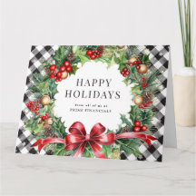 Krans Holly Berries Black Plaid Zakelijke vakantie