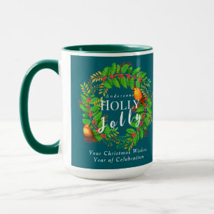Krans Holly Jolly Family Donker Blauwgroen Mok