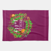 Krans Holly Jolly Wine Theedoek (Horizontaal)