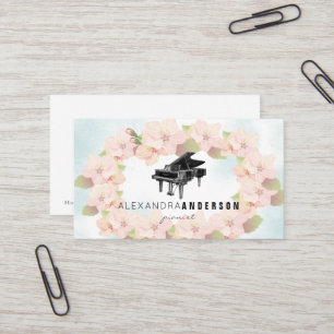 Krans Kersenbloesems Piano Visitekaartje
