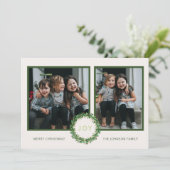 Krans Kerst Feest Foto Kaart (Staand voorkant)