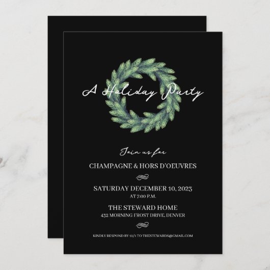 krans kerst feest uitnodiging