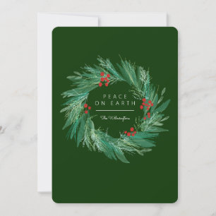 Krans Kerst Vakantie Plat Kaart Vrede op Aarde