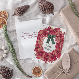 Krans kerstkaart met hibiscus feestdagen kaart