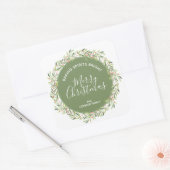 Krans Kerstmis Bakken Geesten Helder Vierkante Sticker (Envelop)