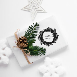 Krans Kerstmis modern minimaal elegant Rubberstempel