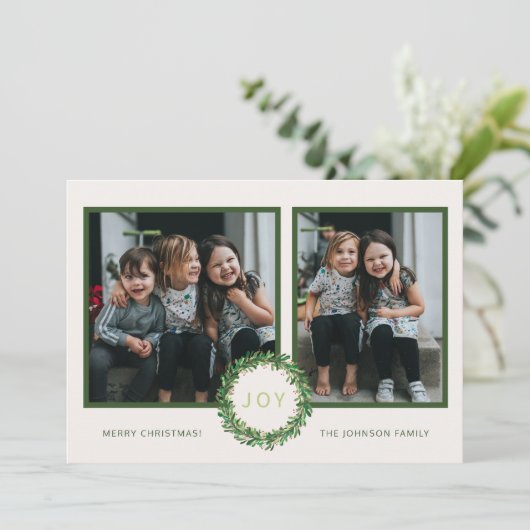 Krans Kerstvakantie Fotokaart Feestdagenkaart (Staand voorkant)