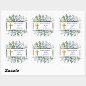 Krans kruis frame  vierkante sticker (Vel)