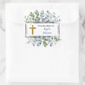 Krans kruis frame  vierkante sticker (Tas)