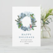 Krans Landschap Vakantie Kerstfeest Feest Groet Feestdagenkaart (Staand voorkant)